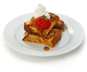 French Toastwith Strawberryand Whipped Cream PNG Image