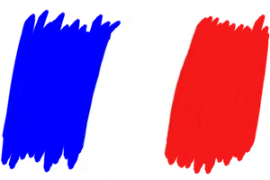 French Tricolor Brushstrokes PNG Image