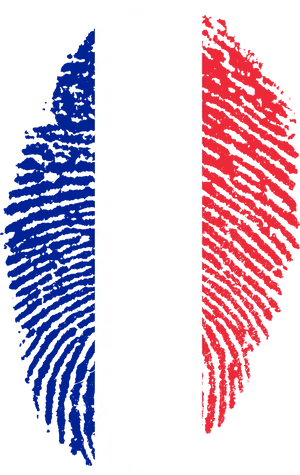 French Tricolor Fingerprint Art PNG Image