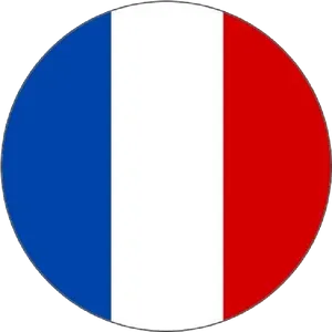 French Tricolor Round Icon PNG Image