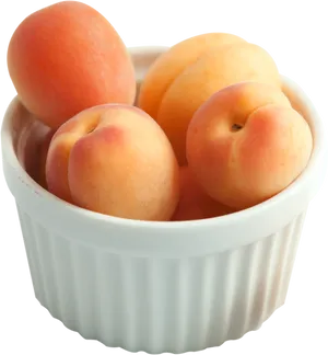 Fresh Apricotsin White Bowl PNG Image