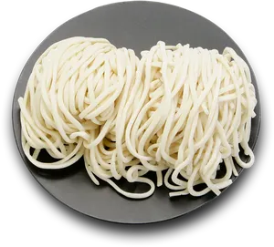 Fresh Asian Noodleson Plate PNG Image