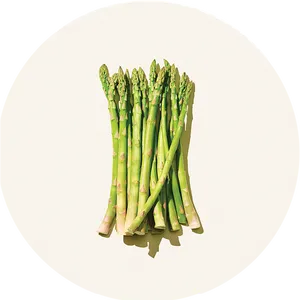 Fresh Asparagus Bunch Top View PNG Image