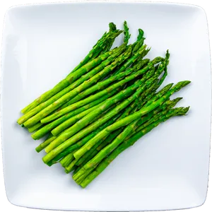 Fresh Asparaguson Plate PNG Image