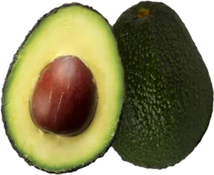 Fresh Avocado Halfand Whole PNG Image