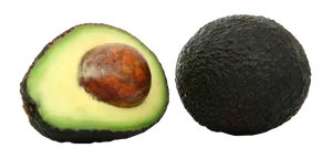 Fresh Avocado Halvedand Whole PNG Image