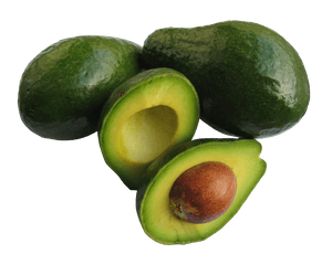 Fresh Avocado Halvesand Whole PNG image with transparent background