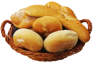 Fresh Baked Breadin Basket PNG Image