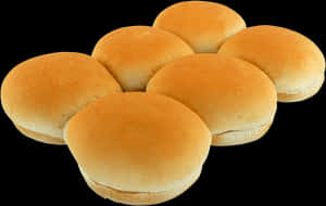 Fresh Baked Burger Buns Black Background PNG with transparent background