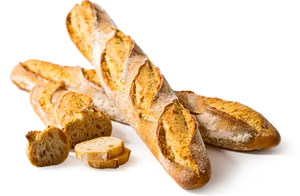 Fresh Baked French Baguetteson Black PNG Image