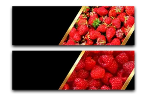 Fresh Berries Diptych PNG Image
