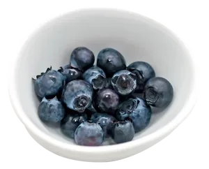 Fresh Blueberriesin White Bowl PNG Image