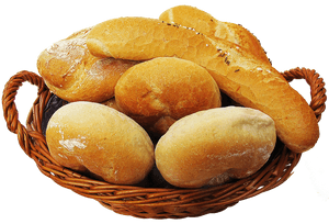 Fresh Breadin Wicker Basket PNG image with transparent background