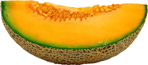 Fresh Cantaloupe Slice Transparent Background PNG Image