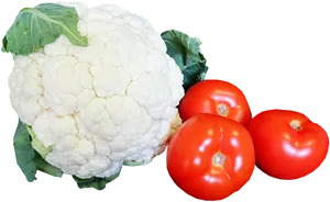 Fresh Cauliflowerand Tomatoes PNG Image