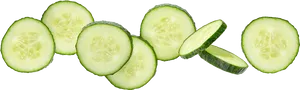 Fresh Cucumber Slices Transparent Background PNG Image