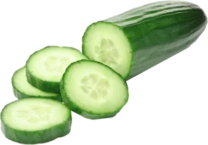 Fresh Cucumber Slices Transparent Background PNG Image