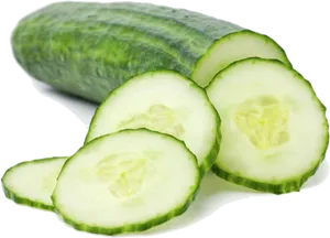 Fresh Cucumberand Slices.png PNG Image