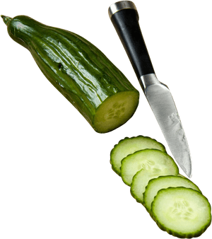 Cucumber In Slices Png Image - Cucumber Knife, Transparent Png PNG image with transparent background