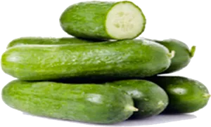 Fresh Cucumbers Stacked PNG Image