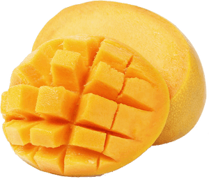 Fresh Cut Mango Fruit PNG image with transparent background