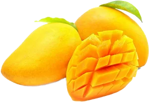 Fresh Cut Mango Fruit PNG Image