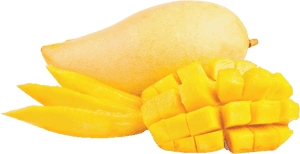 Fresh Cut Mango Slices PNG with transparent background