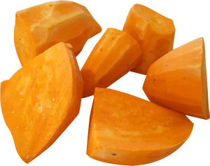 Fresh Cut Yams Isolated Background PNG Image