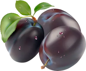 Fresh Dew Kissed Plums PNG Image