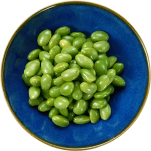 Fresh Edamame Beansin Blue Bowl PNG Image