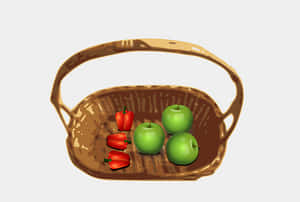 Fresh Fruit Basket Illustration PNG image with transparent background