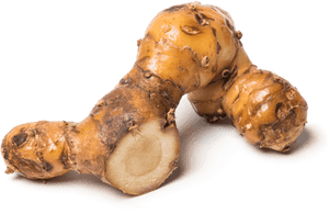 Fresh Ginger Root Cut Piece PNG with transparent background