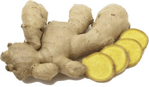 Fresh Ginger Rootand Slices.png PNG image with transparent background
