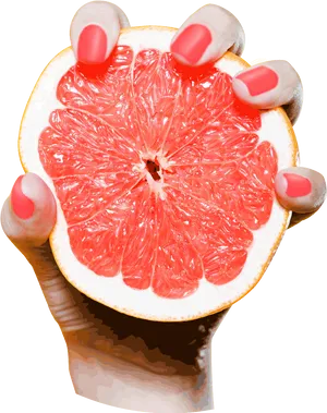 Fresh Grapefruit Heldin Hand PNG Image