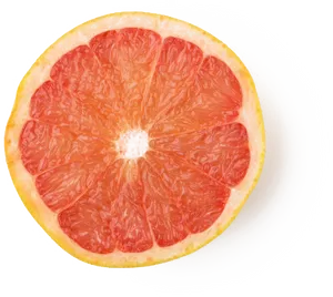 Fresh Grapefruit Slice Top View.png PNG Image