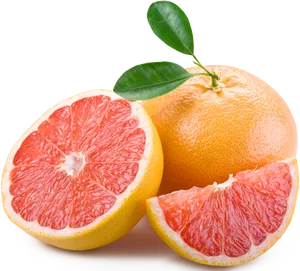 Fresh Grapefruit Slices Isolated PNG Image