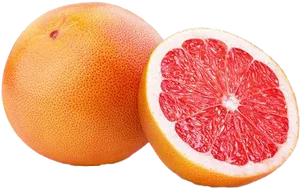 Fresh Grapefruitand Half Slice.png PNG Image