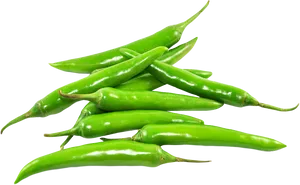 Fresh Green Chili Peppers PNG Image