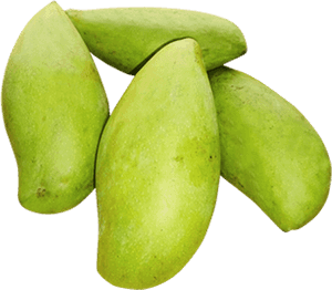 Fresh Green Mangoes Pile PNG image with transparent background