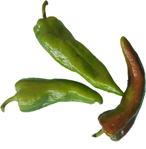 Fresh Greenand Red Chili Peppers PNG Image