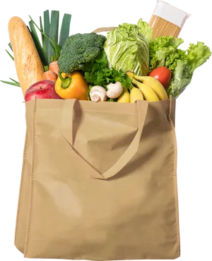 Fresh Groceriesin Paper Bag PNG Image