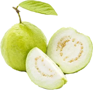 Fresh Guava Fruit Cut Transparent Background PNG Image