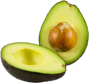 Fresh Halved Avocado PNG Image
