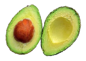 Fresh Halved Avocado PNG Image