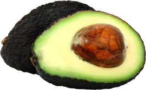 Fresh Halved Avocado PNG Image