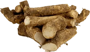 Fresh Horseradish Roots PNG Image