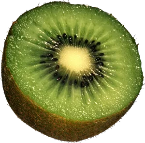 Fresh Kiwi Slice Closeup.png PNG Image