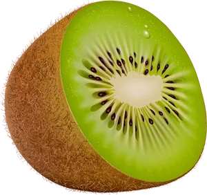 Fresh Kiwi Slice Illustration PNG Image