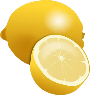 Fresh Lemon Slice Illustration PNG Image