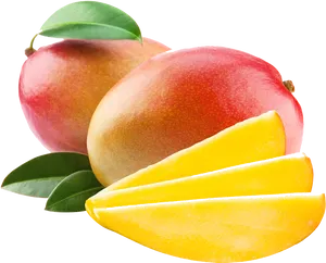 Fresh Mangoand Slices.png PNG Image